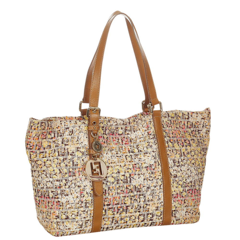

Fendi Brown/Beige Canvas Fabric Zucchino Tote Bag