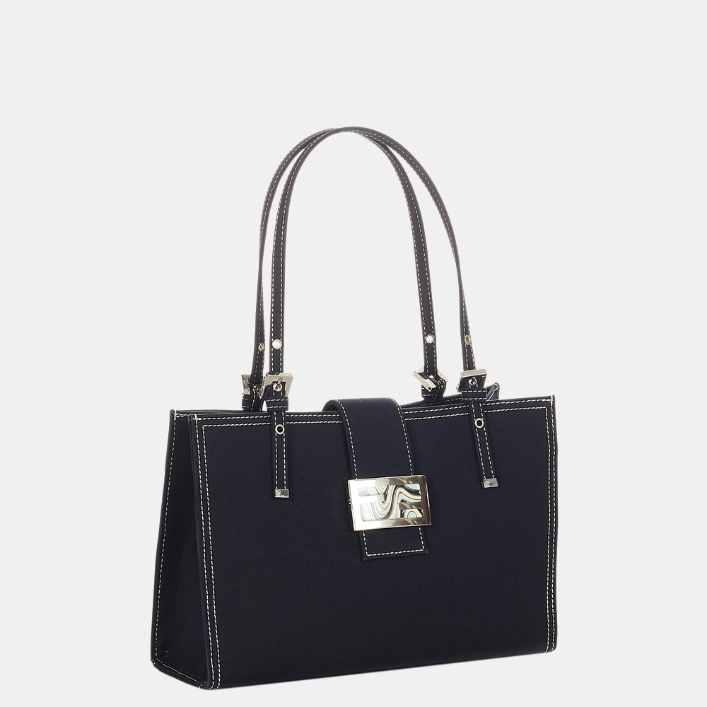 

Fendi Black Canvas Tote Bag