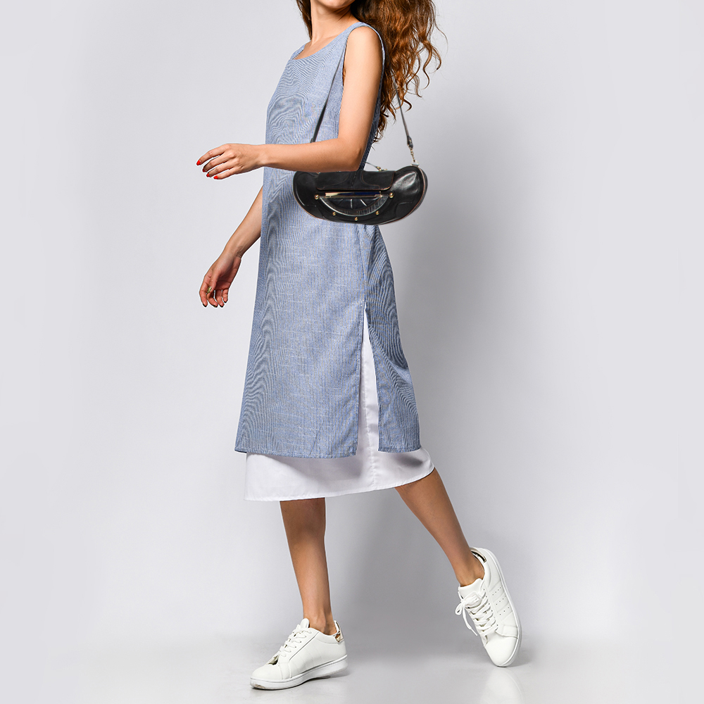 

Fendi Black Leather Vanity Shoulder Bag