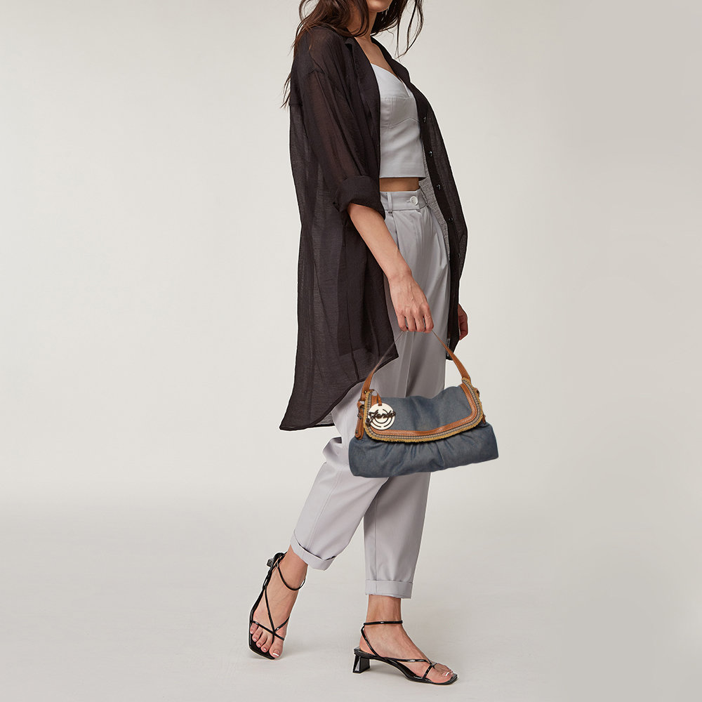 

Fendi Blue Denim Chef Shoulder Bag
