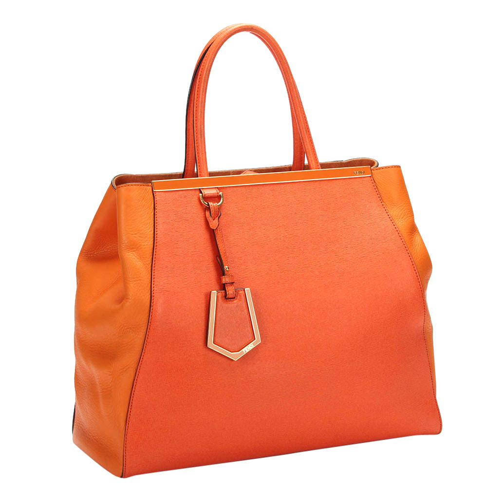 

Fendi Orange Calf Leather 2Jours Tote Bag