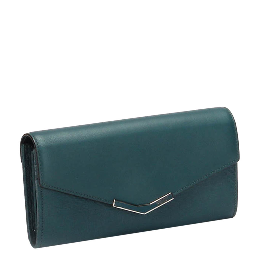 

Fendi Green Leather 2Jours Wallet