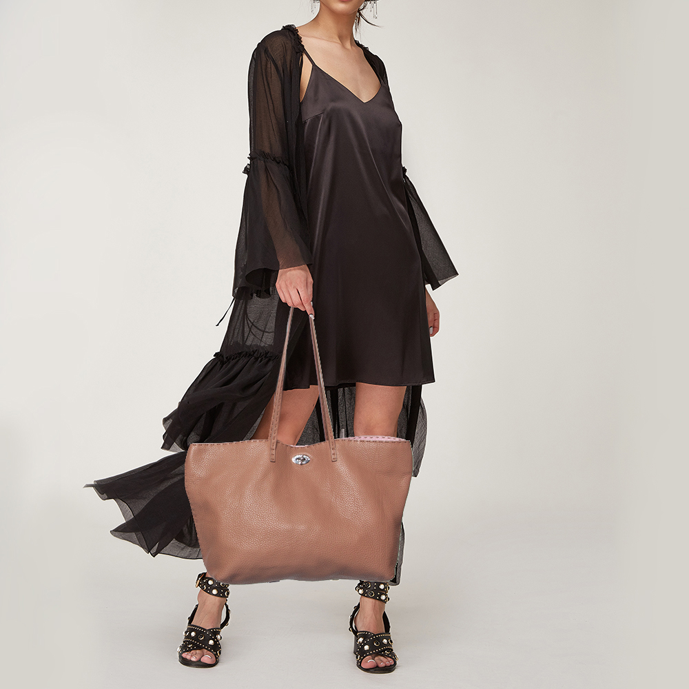 

Fendi Brown Leather Selleria Tote
