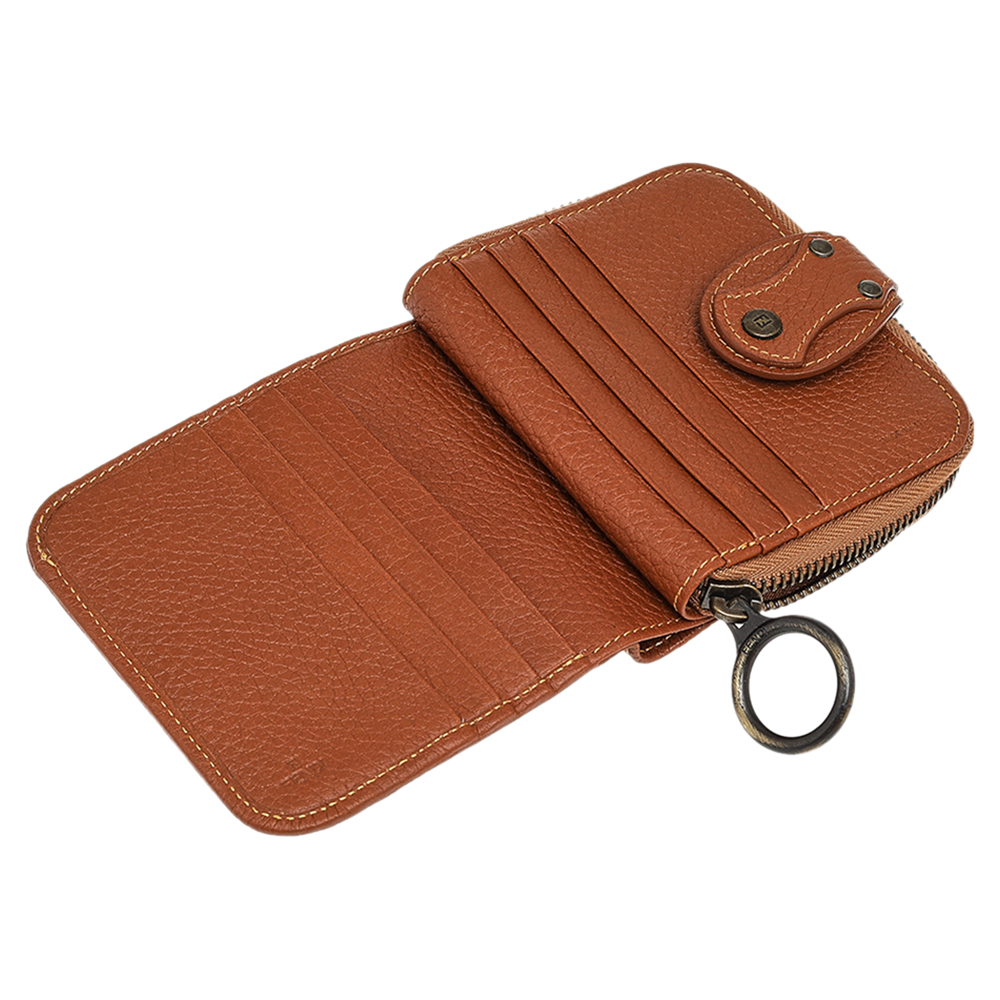

Fendi Brown/Blue Leather and Denim Compact Wallet
