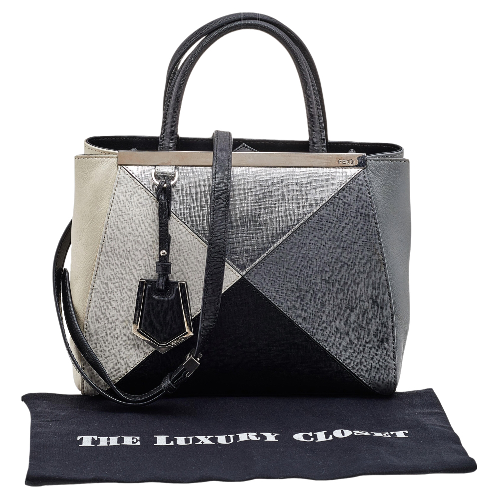 Fendi Multicolor Leather Mini Geometric 2jours Tote 