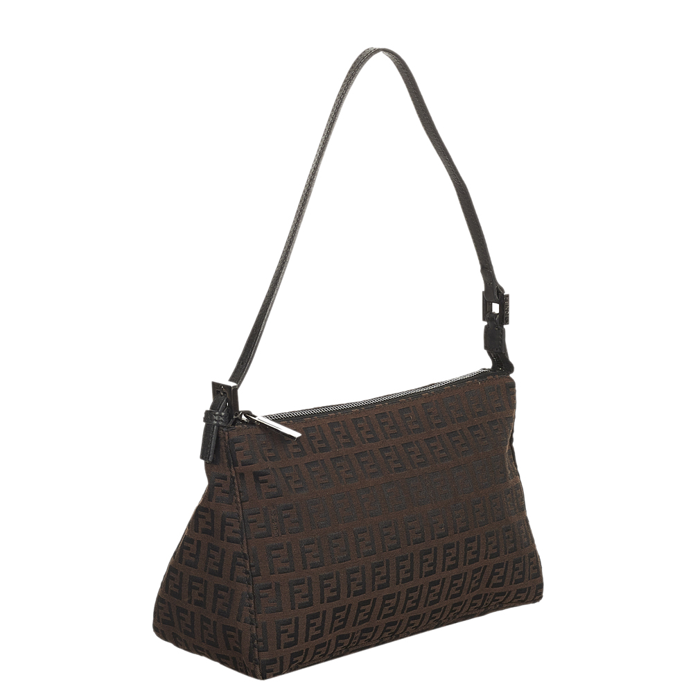 

Fendi Brown Canvas Fabric Zucchino Shoulder Bag