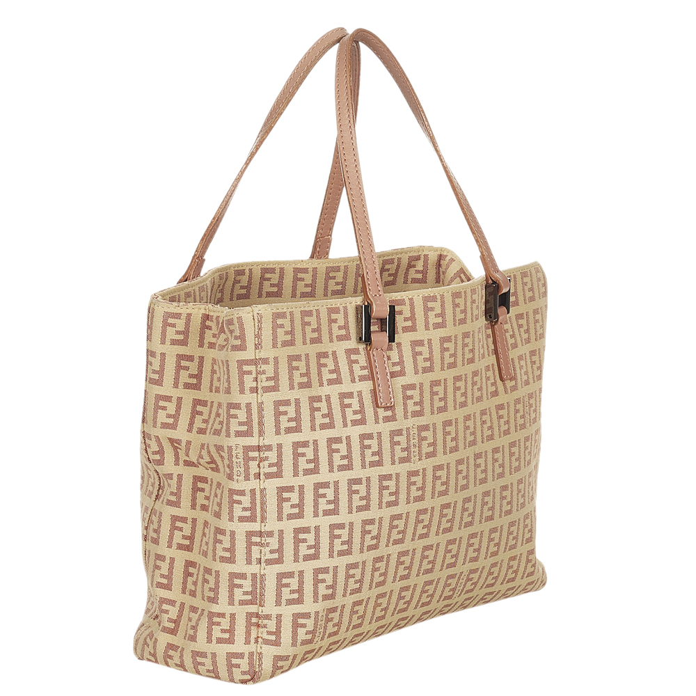 

Fendi Brown/Beige Canvas Fabric Zucchino Shoulder Bag