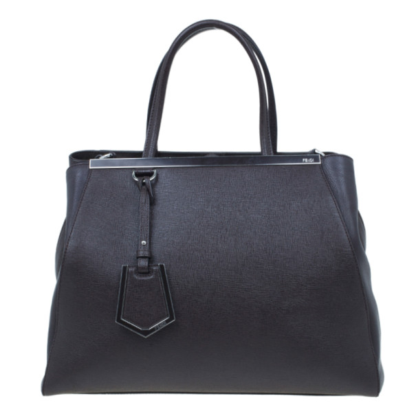 Pre Owned Fendi Brown Leather 2Jours Elite Shopper