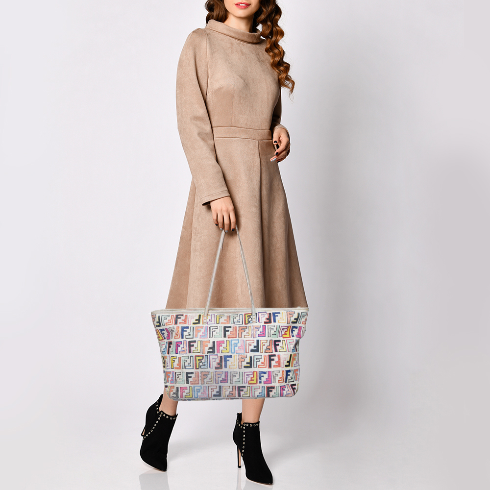 

Fendi Multicolor Zucca Coated Canvas Large Roll Tote