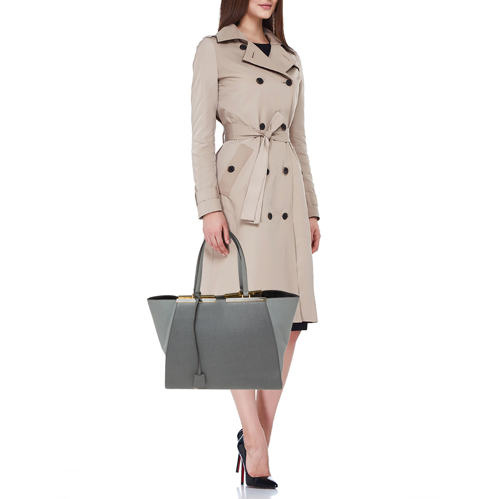 

Fendi Grey Leather Large 3Jours Tote