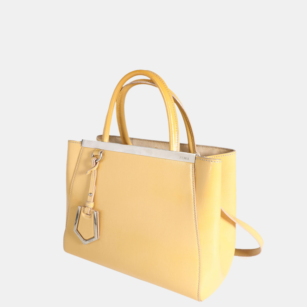 

Fendi Yellow Patent Leather Petite 2jours Tote Bag