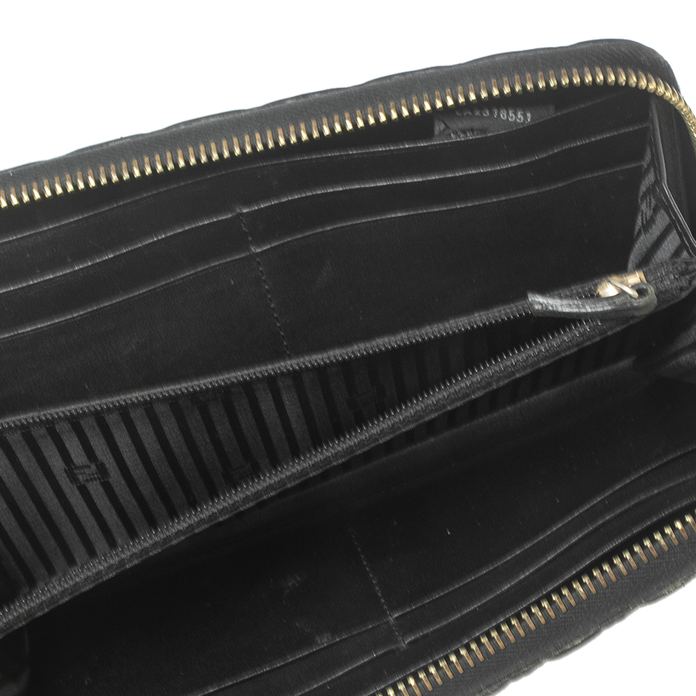 

Fendi Black Patent Leather Fendilicious Zip Around Wallet
