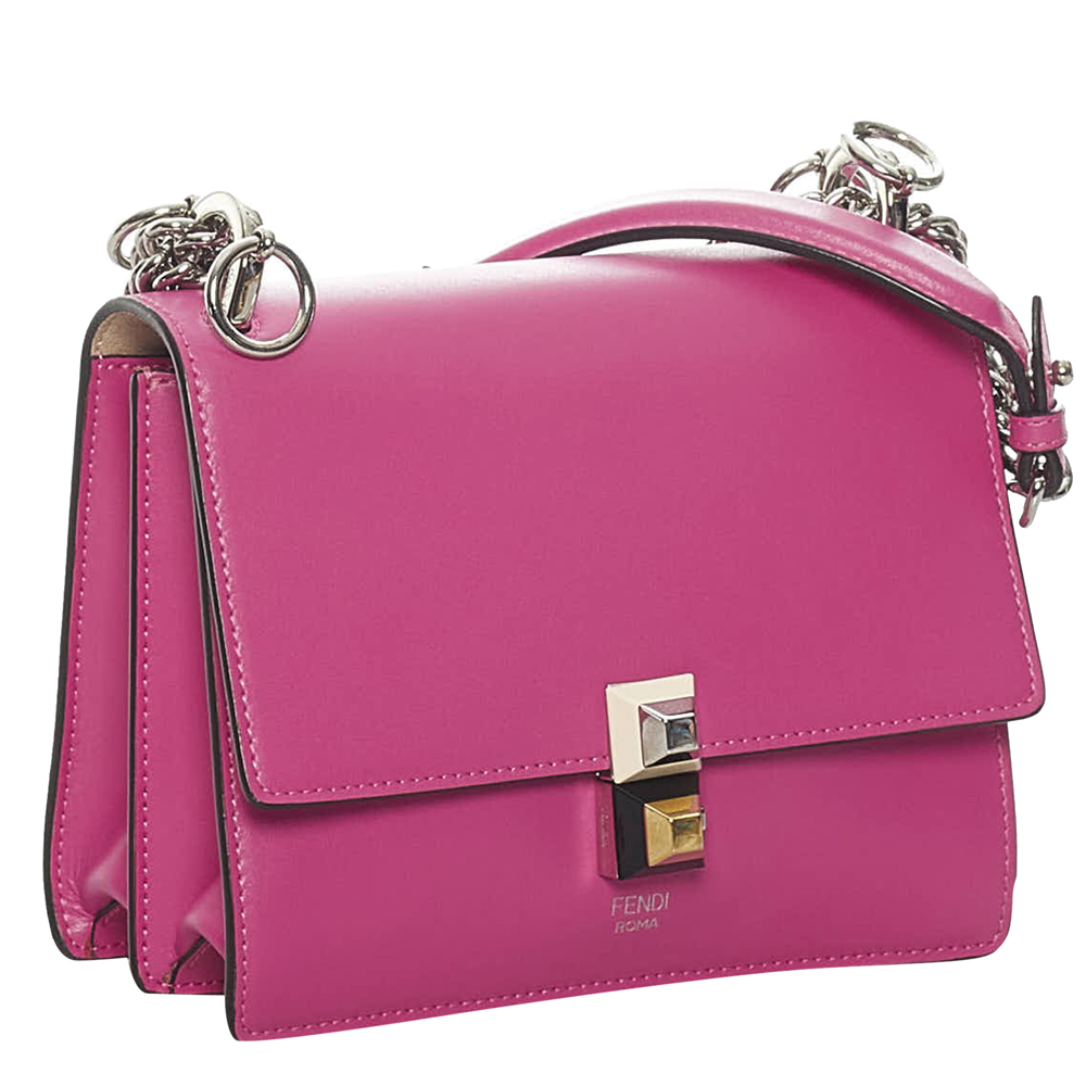 

Fendi Pink Calf Leather Kan I Shoulder Bag