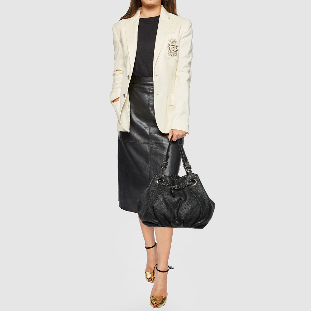 

Fendi Black Selleria Leather Shoulder Bag