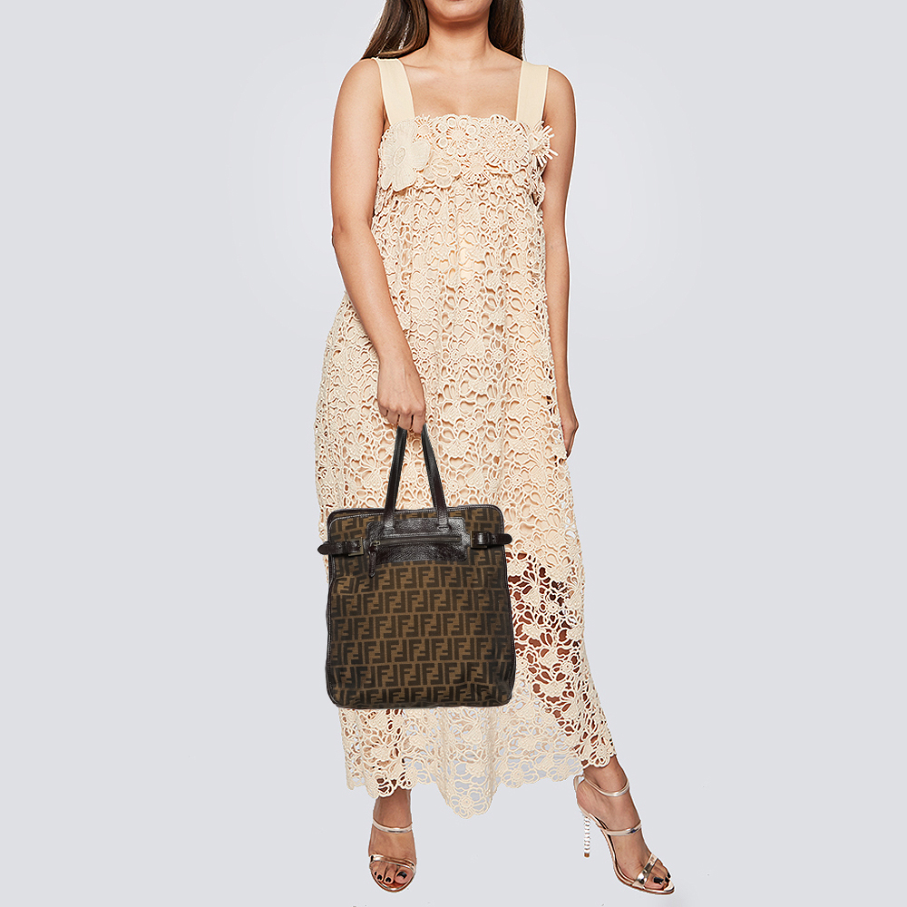 

Fendi Tobacco Zucca Canvas And Leather Tote, Brown