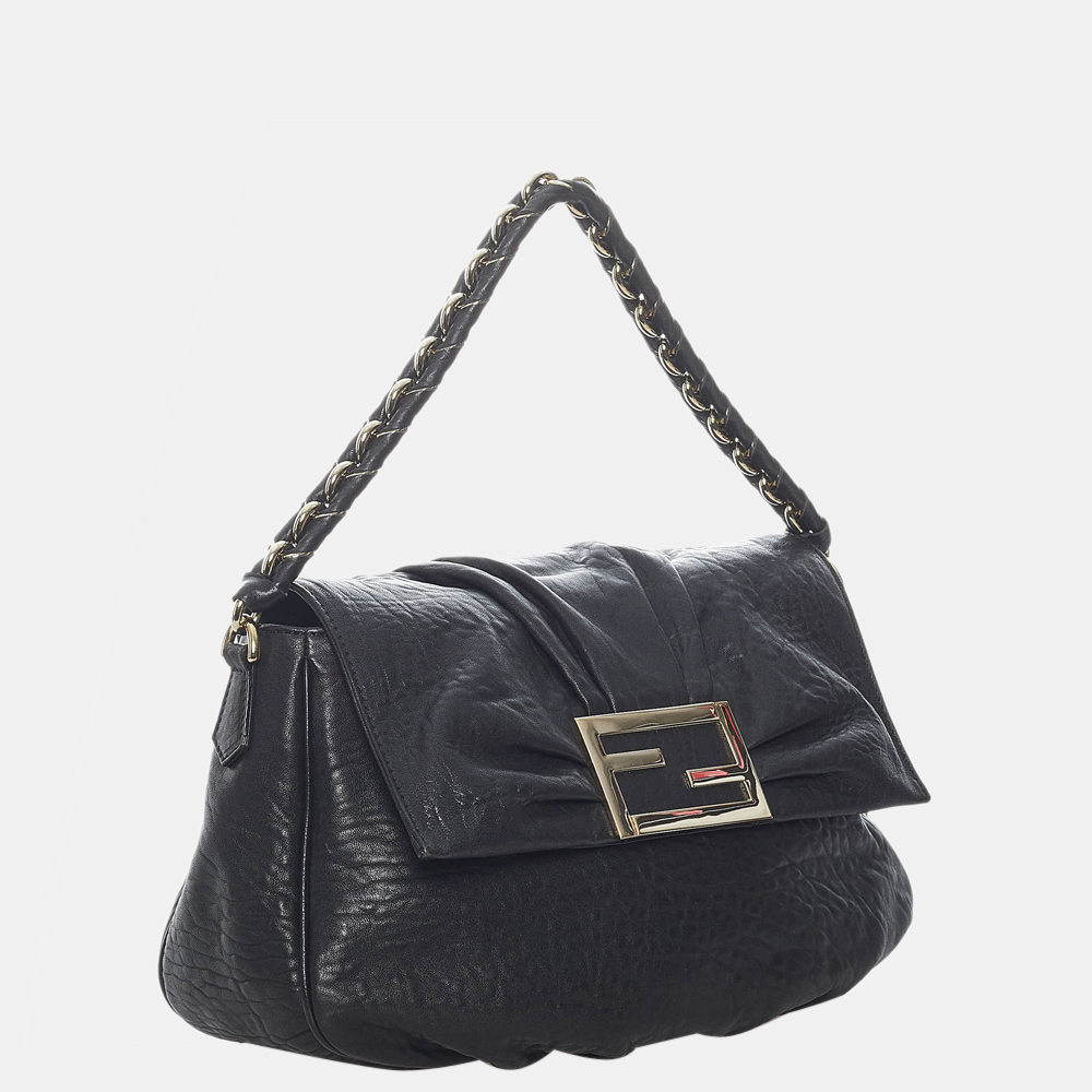 

Fendi Black Calf Leather Mia Shoulder Bag