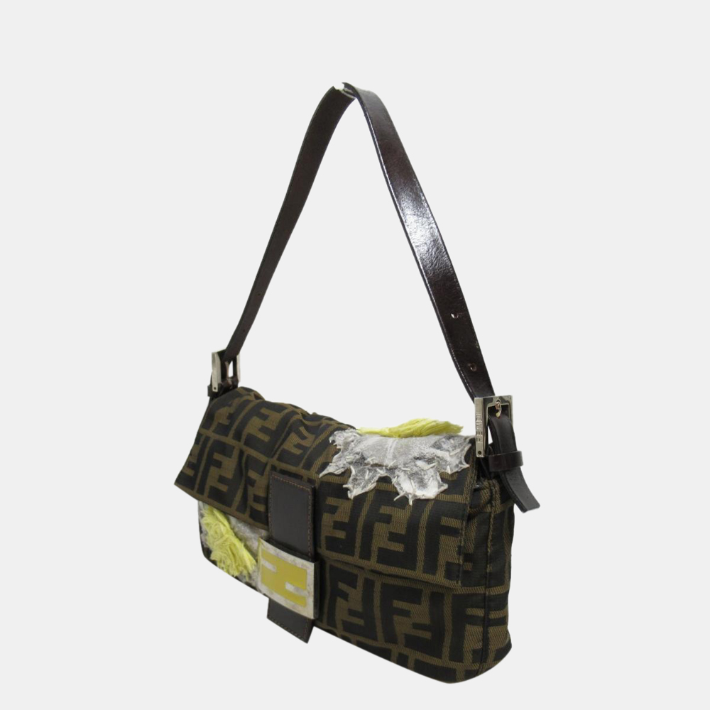

Fendi Brown Canvas Embroidered Zucca Shoulder Bag