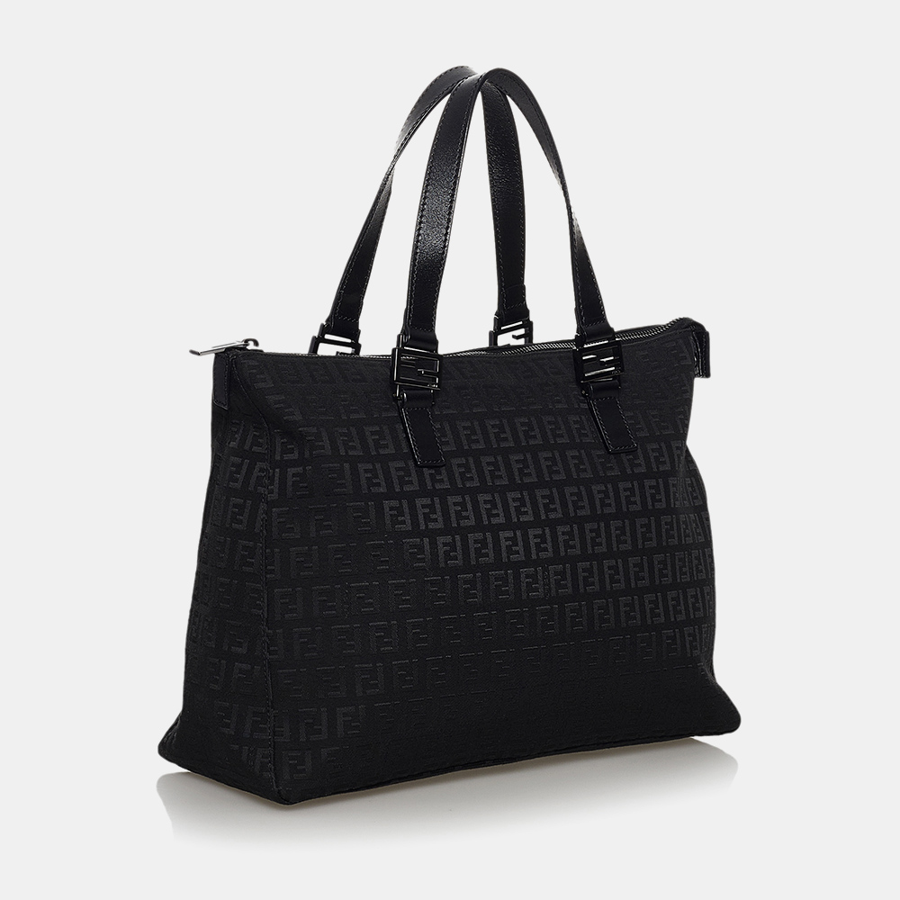 

Fendi Black Zucchino Canvas Tote Bag