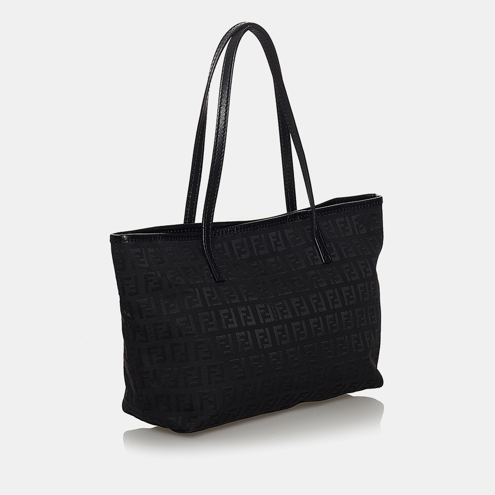 

Fendi Black Zucchino Canvas Tote Bag