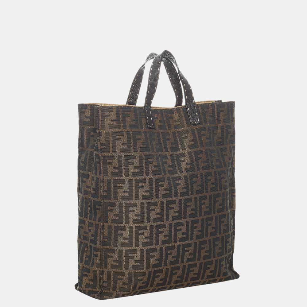 

Fendi Brown Zucca Canvas Tote Bag