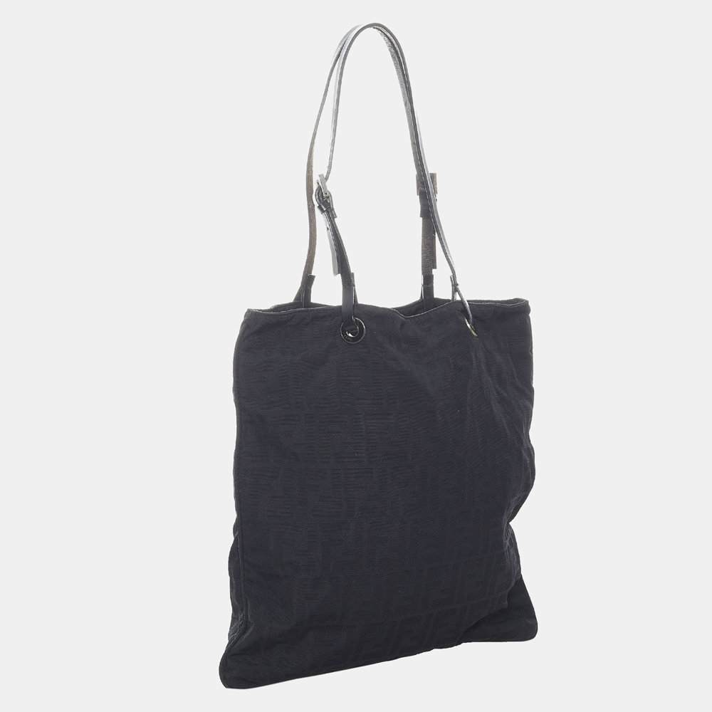 

Fendi Black Zucca Nylon Tote Bag