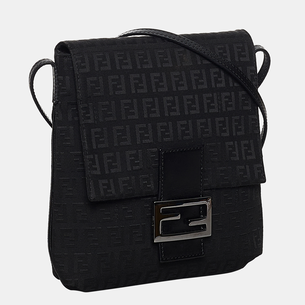 

Fendi Black Zucchino Canvas Crossbody Bag