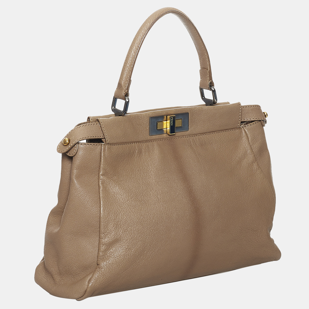 

Fendi Brown Peekaboo Leather Satchel