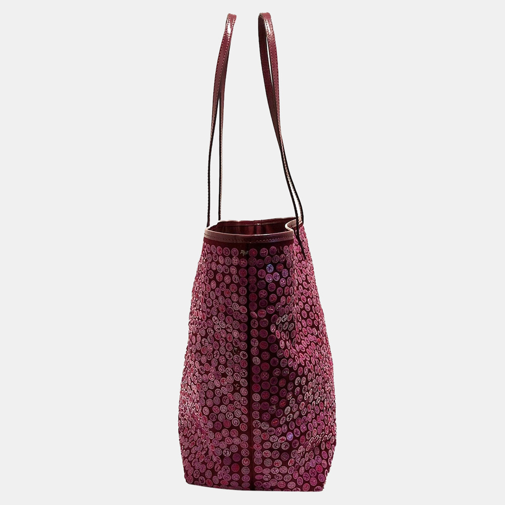 

Fendi Pink Suquin Beaded Roll Tote