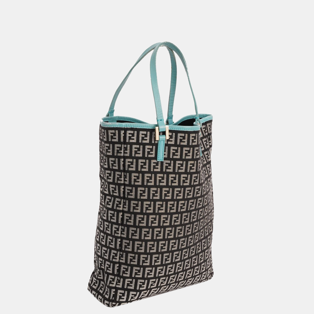 

Fendi Grey/Black Vintage Zucchino Canvas Medium Tote Bag