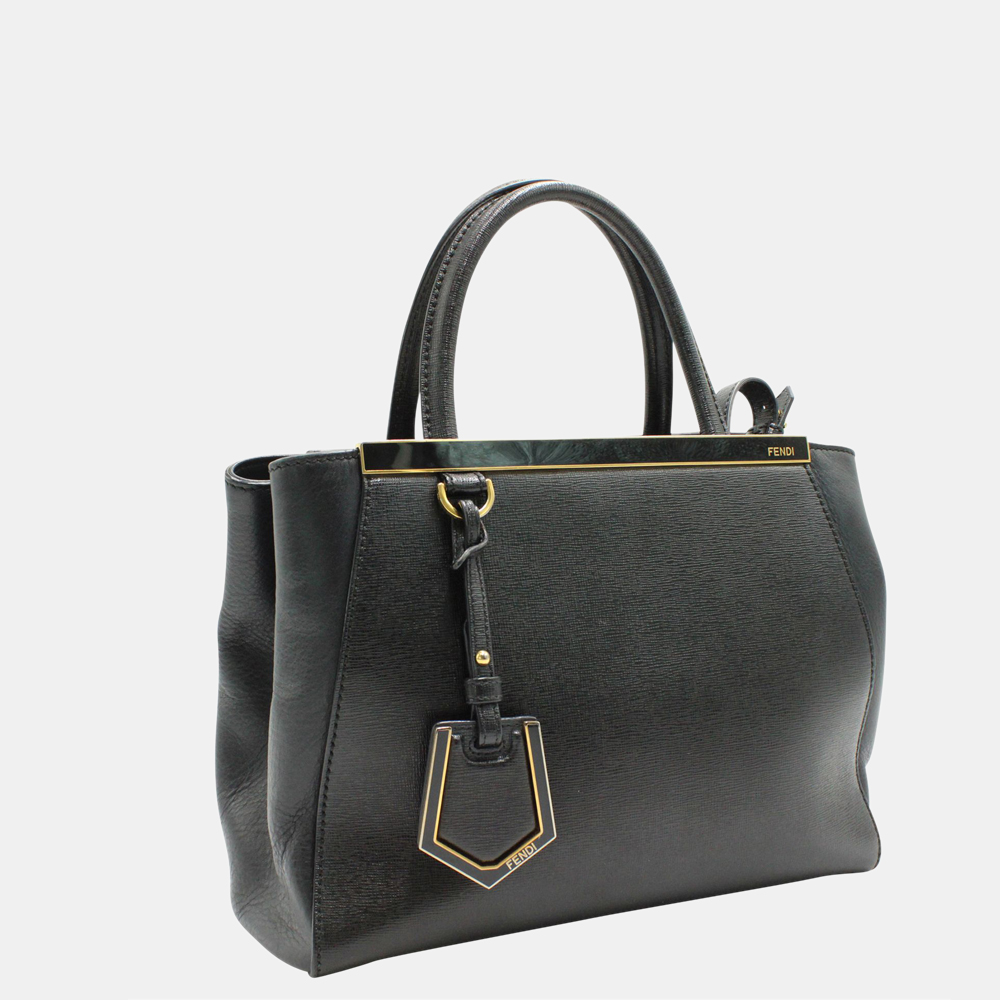 

Fendi Black Leather Petit 2Jours Bag