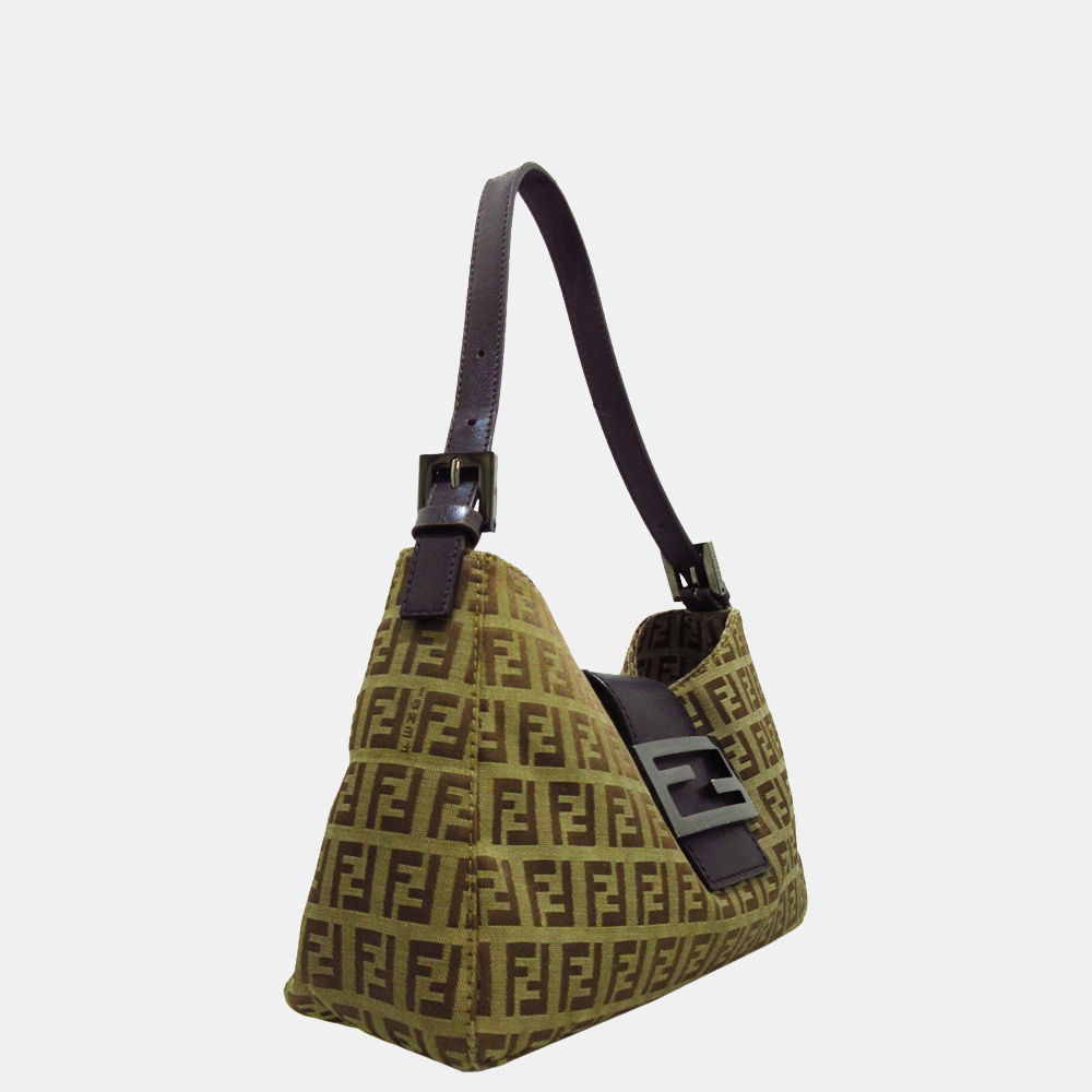 

Fendi Brown Zucchino Canvas Shoulder Bag