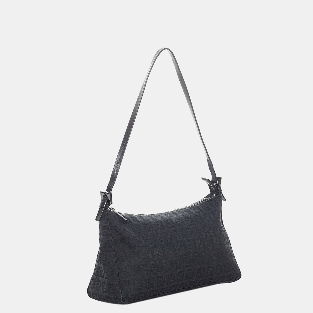 

Fendi Black Zucchino Canvas Shoulder Bag