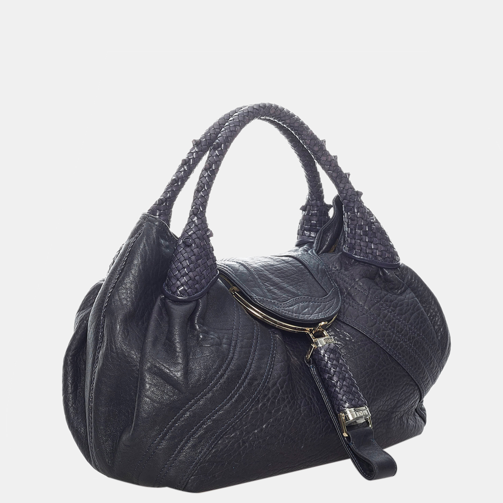

Fendi Navy Blue Spy Leather Handbag