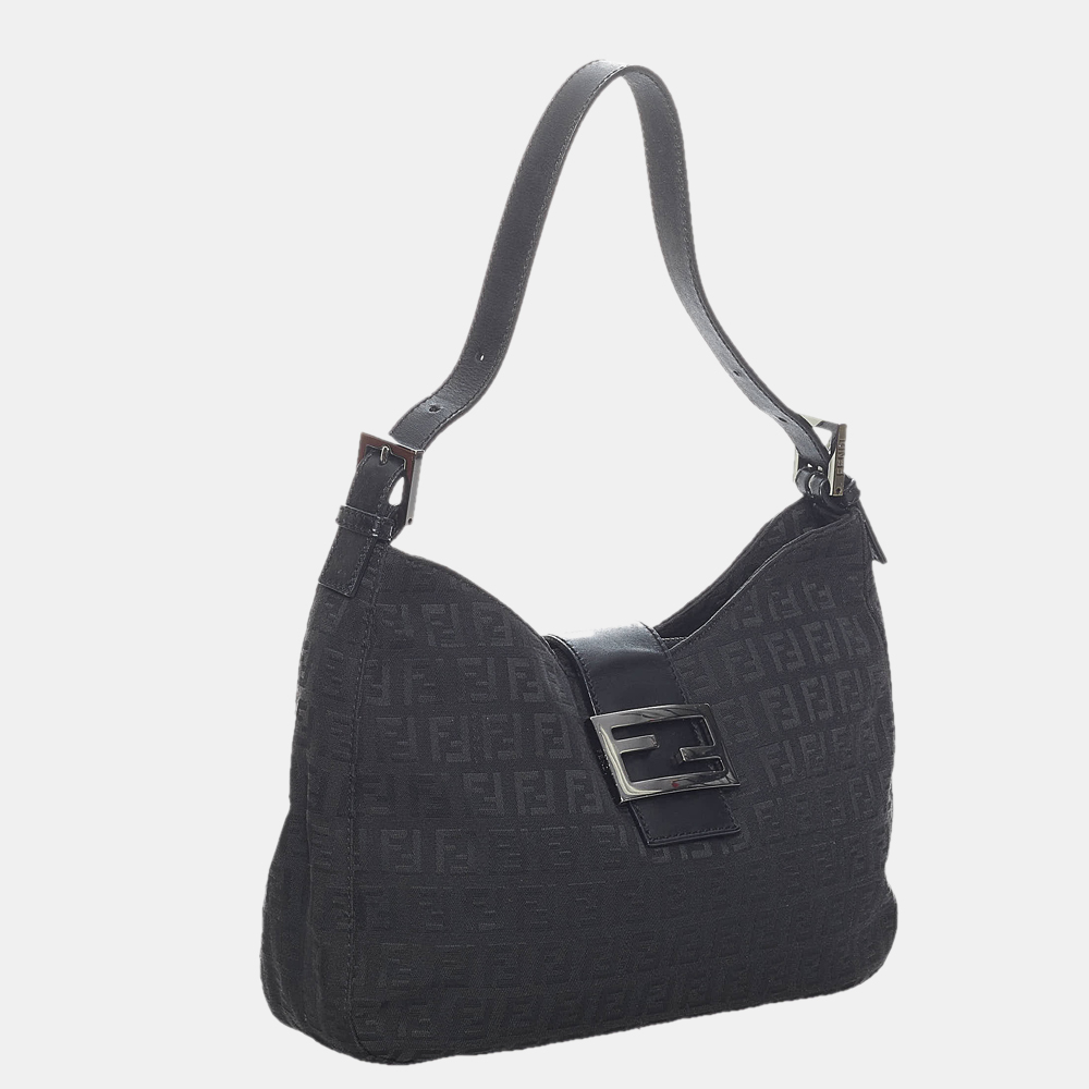 

Fendi Black Zucchino Canvas Shoulder Bag