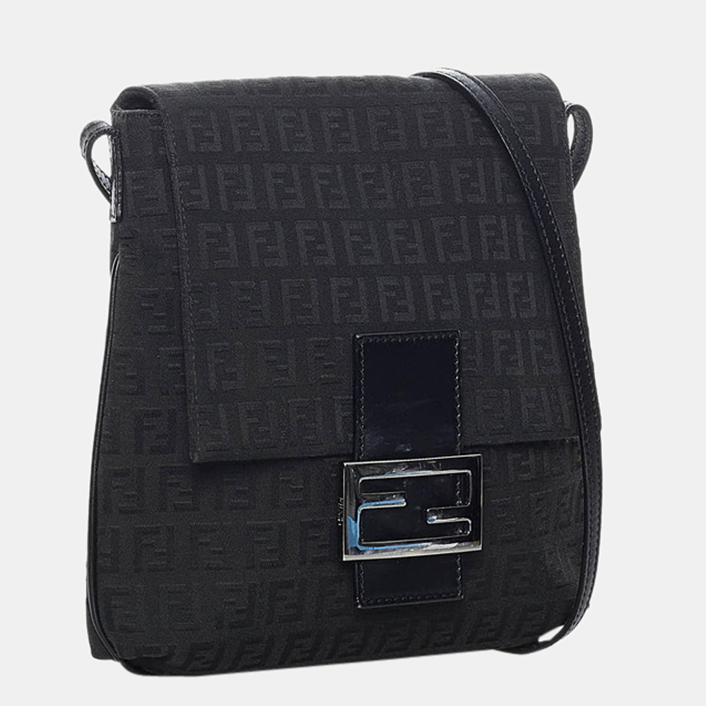 

Fendi Black Canvas Zucchino Flap Shoulder Bag