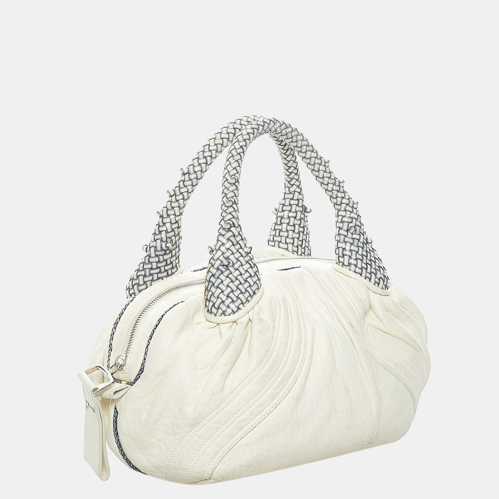 

Fendi White Mini Spy Leather Handbag