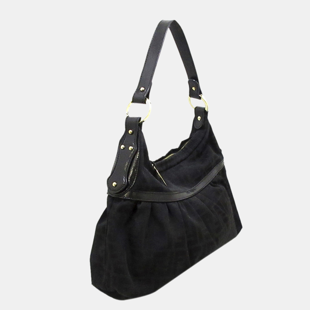 

Fendi Black Zucca Chef Canvas Shoulder Bag