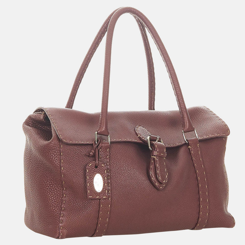 

Fendi Brown Selleria Linda Leather Shoulder Bag