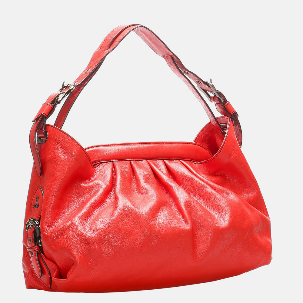 

Fendi Red Borsa Doctor Leather Shoulder Bag
