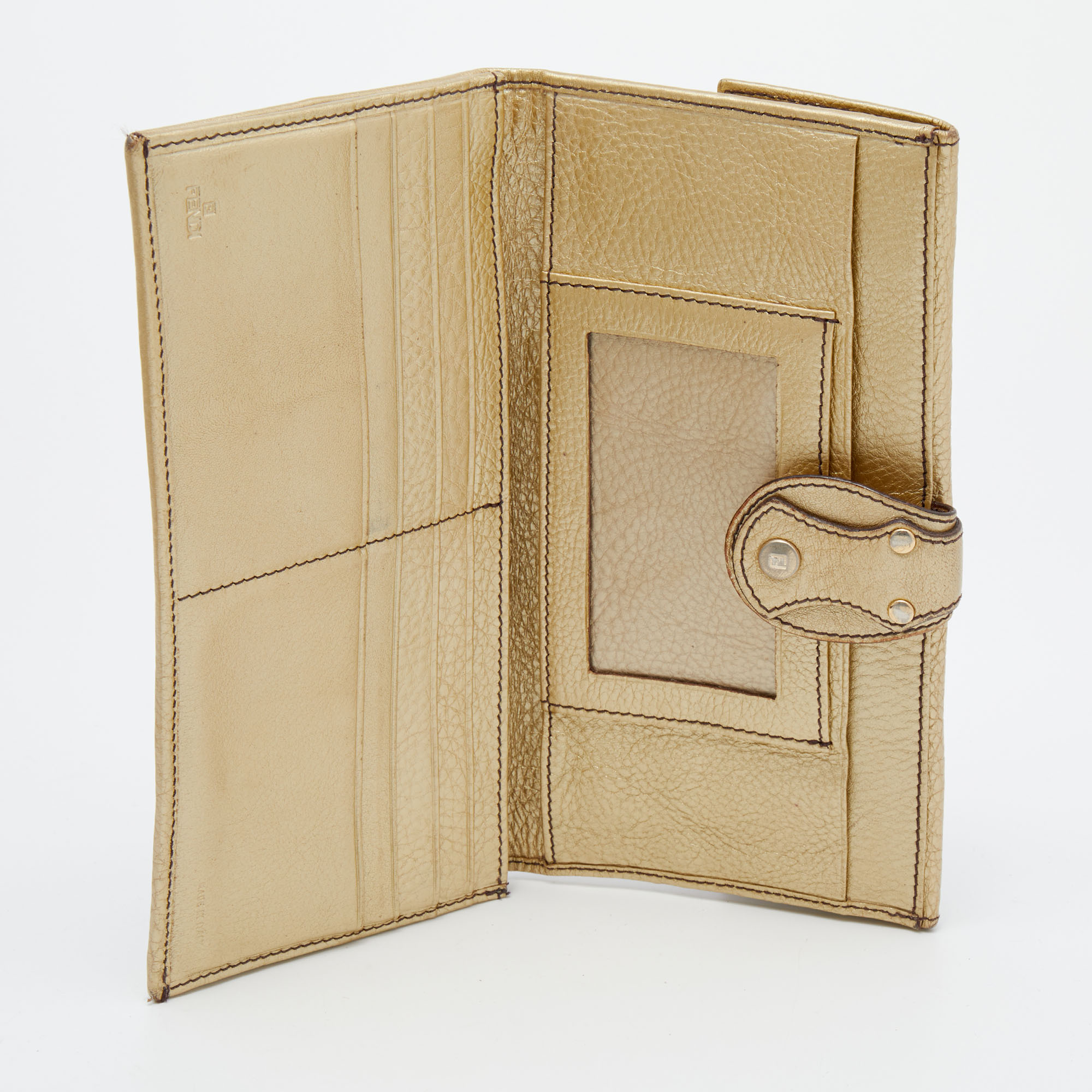 

Fendi Brown/Gold Zucca Canvas and Leather Continental Wallet