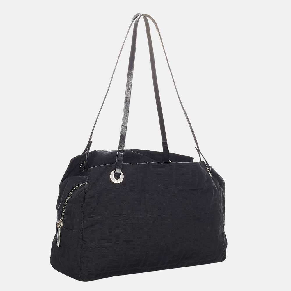 

Fendi Black Zucca Canvas Shoulder Bag
