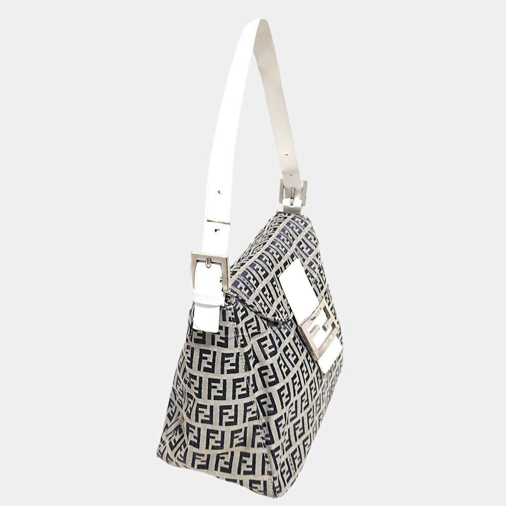 

Fendi Blue/Grey Zucchino Canvas Shoulder Bag