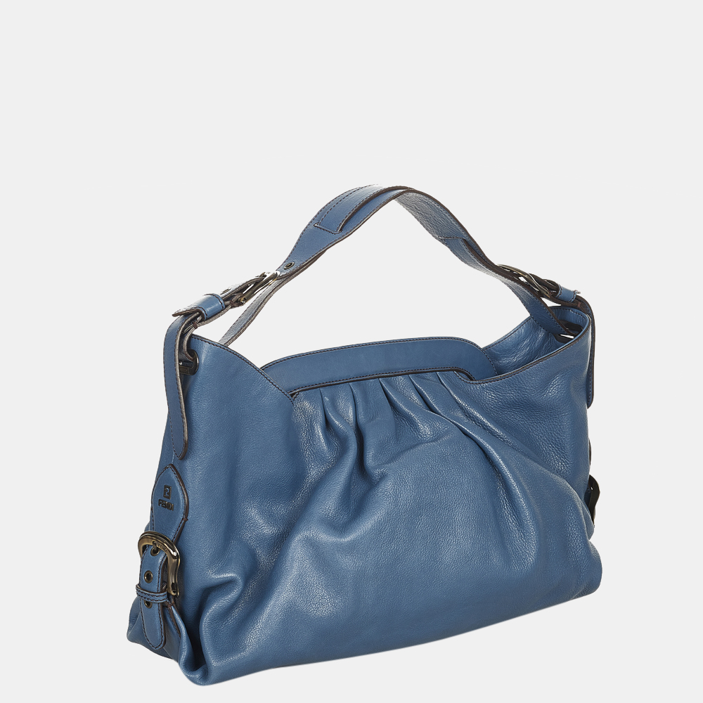 

Fendi Blue Doctor B Leather Shoulder Bag