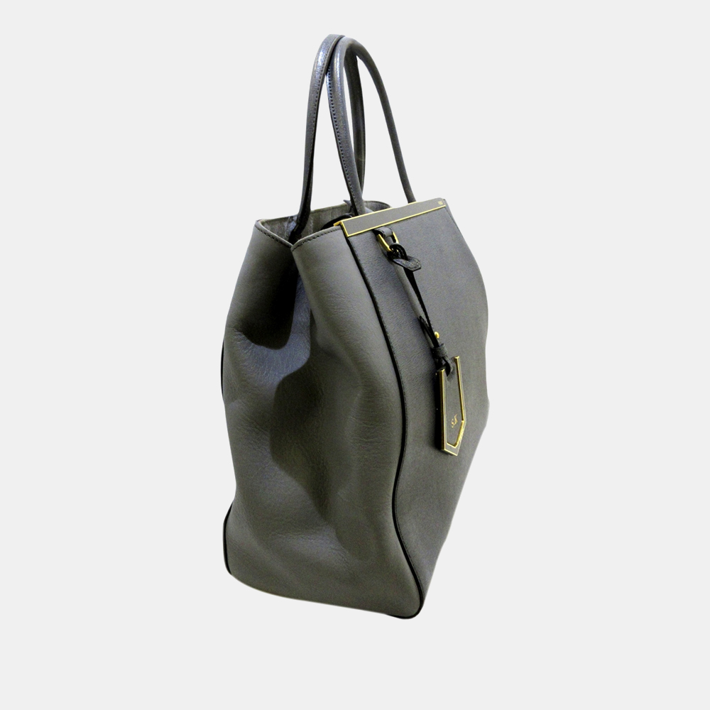 

Fendi Gray 2Jours Leather Satchel, Grey