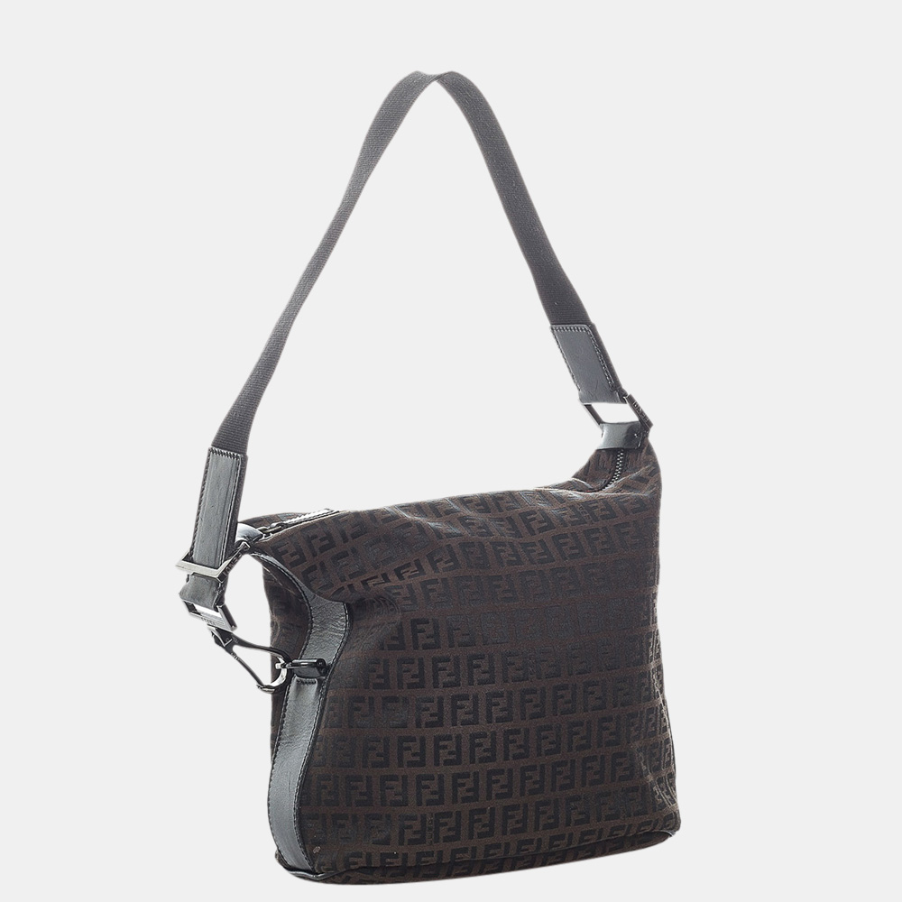 

Fendi Brown Zucchino Canvas Shoulder Bag