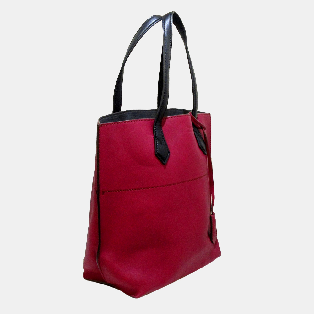

Fendi Red/Black All Shopper Leather Tote Bag