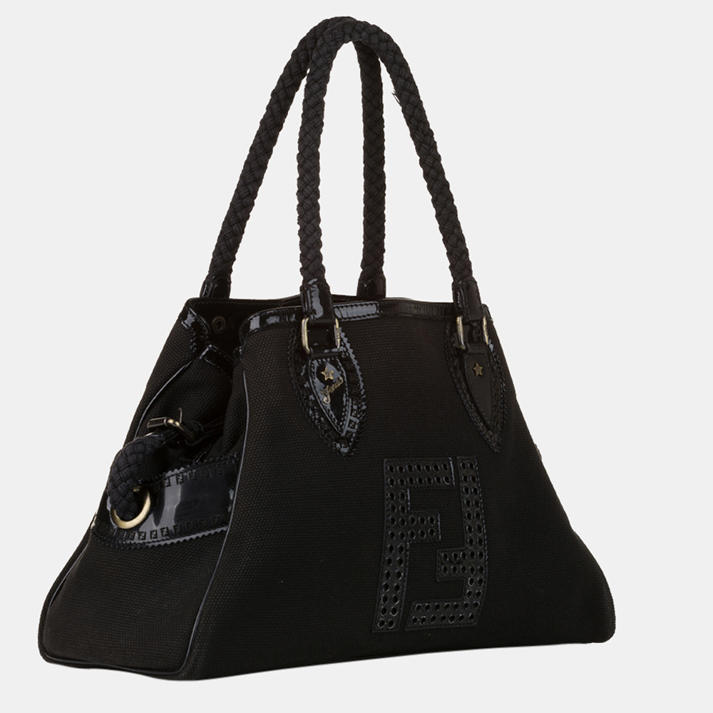 

Fendi Black Etniko Canvas Tote Bag
