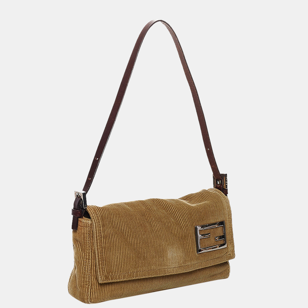 

Fendi Brown Corduroy Baguette