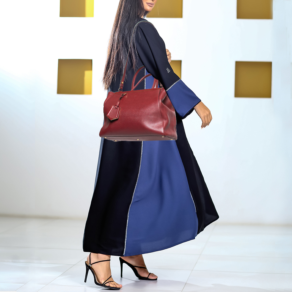 

Fendi Burgundy Leather 2Jours Tote