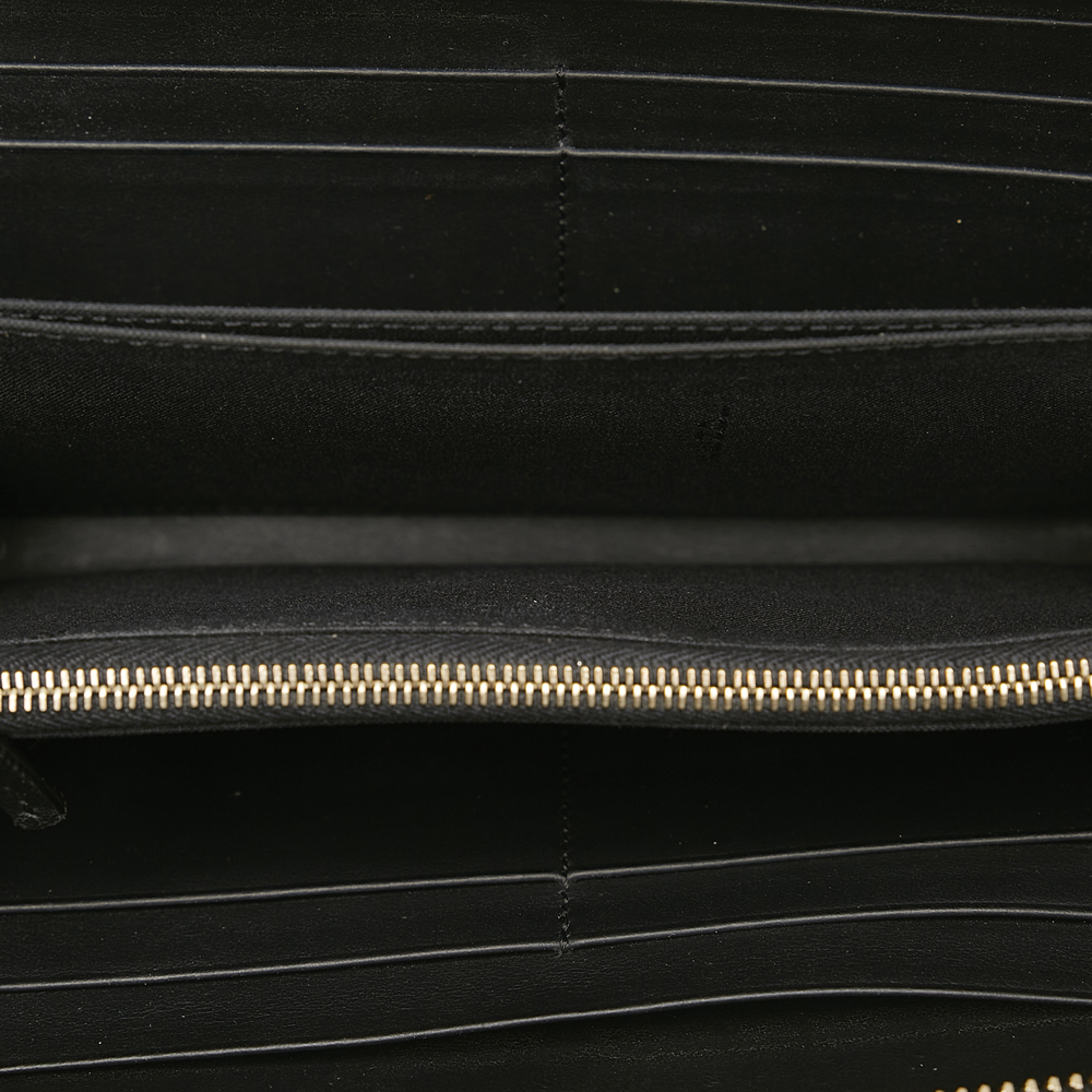 

Fendi Black Monster Leather Zip Wallet